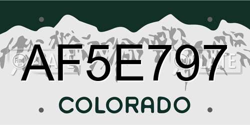 AF5E797 Colorado License Plate