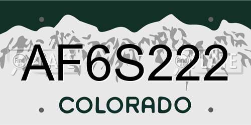 AF6S222 Colorado License Plate