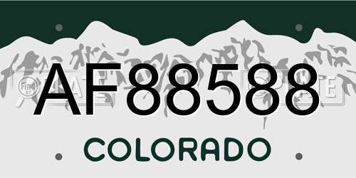 AF88588 Colorado License Plate