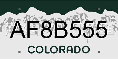 AF8B555 Colorado License Plate