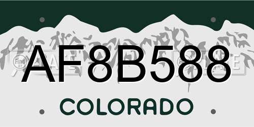 AF8B588 Colorado License Plate