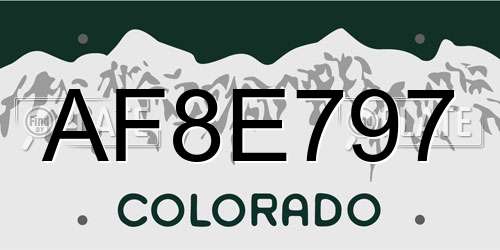 AF8E797 Colorado License Plate