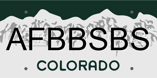 AFBBSBS Colorado License Plate