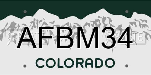 AFBM34 Colorado License Plate