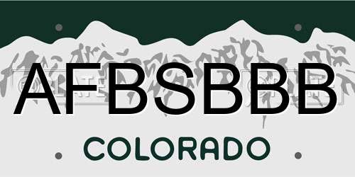 AFBSBBB Colorado License Plate