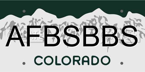 AFBSBBS Colorado License Plate