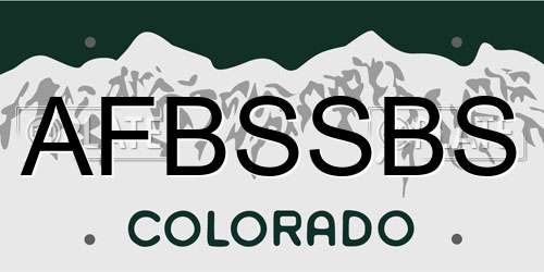 AFBSSBS Colorado License Plate