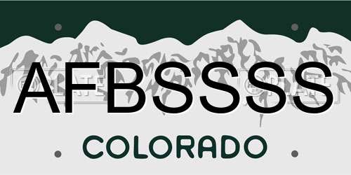 AFBSSSS Colorado License Plate