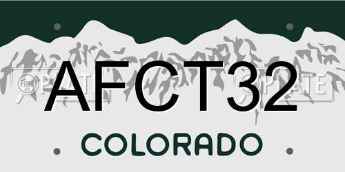 AFCT32 Colorado License Plate