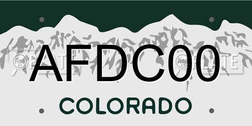 AFDC00 Colorado License Plate