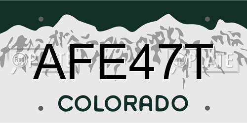 AFE47T Colorado License Plate