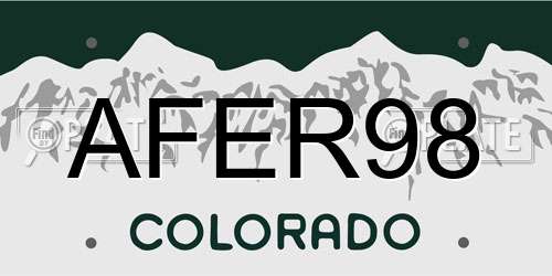 AFER98 Colorado License Plate