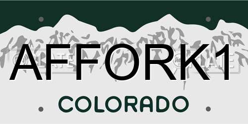 AFFORK1 Colorado License Plate