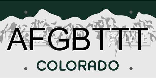AFGBTTT Colorado License Plate