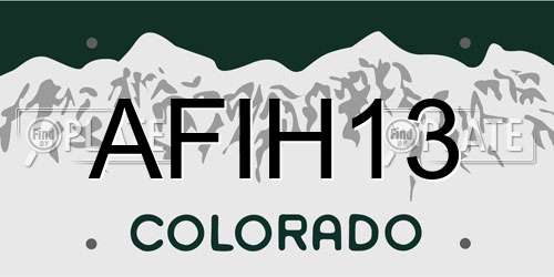 AFIH13 Colorado License Plate