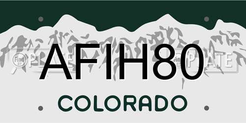 AFIH80 Colorado License Plate