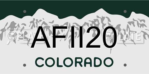 AFII20 Colorado License Plate
