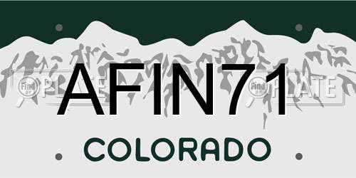AFIN71 Colorado License Plate