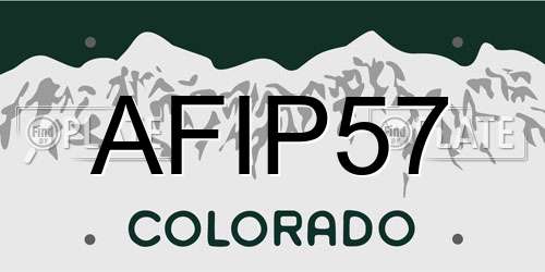 AFIP57 Colorado License Plate