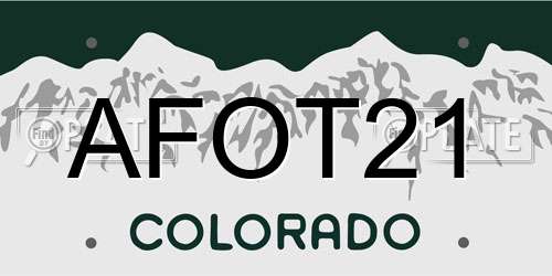 AFOT21 Colorado License Plate
