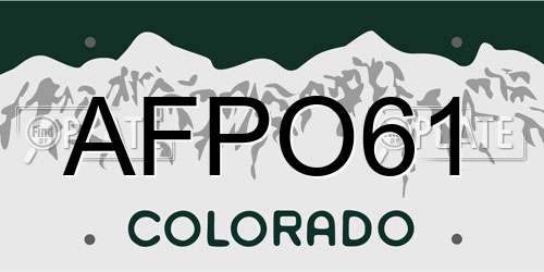 AFPO61 Colorado License Plate