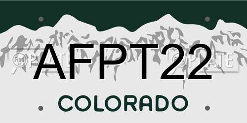 AFPT22 Colorado License Plate