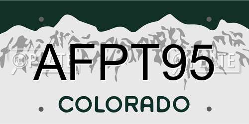 AFPT95 Colorado License Plate