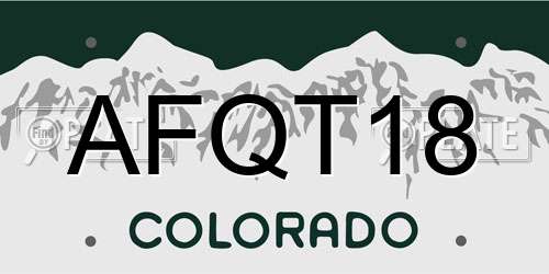 AFQT18 Colorado License Plate