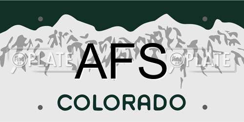 AFS Colorado License Plate