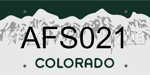 AFS021 Colorado License Plate