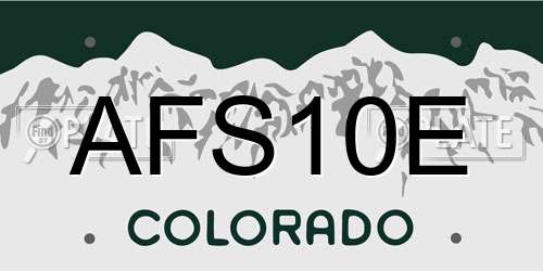 AFS10E Colorado License Plate