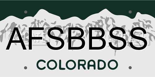 AFSBBSS Colorado License Plate