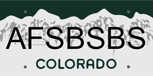 AFSBSBS Colorado License Plate