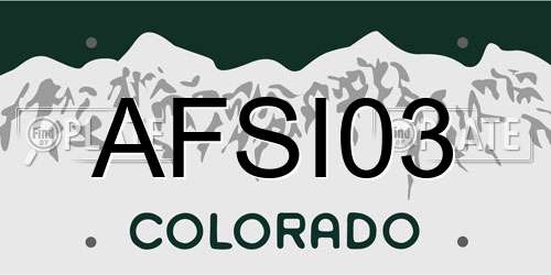 AFSI03 Colorado License Plate
