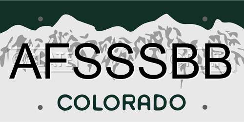 AFSSSBB Colorado License Plate