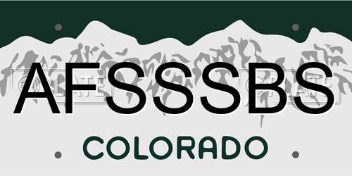 AFSSSBS Colorado License Plate