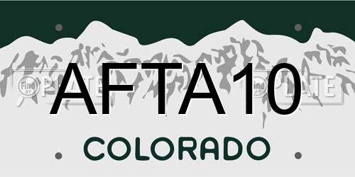 AFTA10 Colorado License Plate