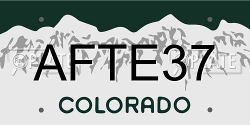 AFTE37 Colorado License Plate