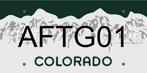 AFTG01 Colorado License Plate