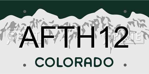 AFTH12 Colorado License Plate