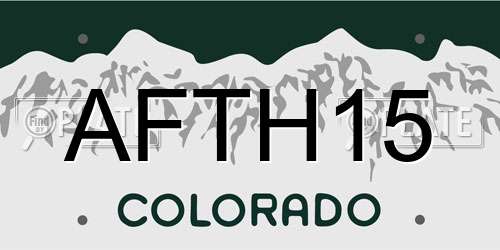 AFTH15 Colorado License Plate
