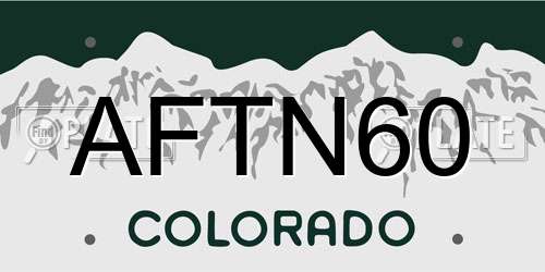 AFTN60 Colorado License Plate
