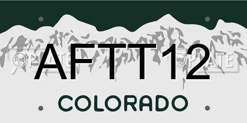 AFTT12 Colorado License Plate