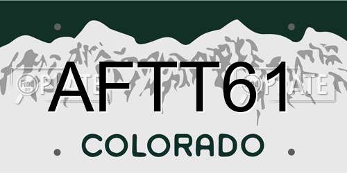 AFTT61 Colorado License Plate