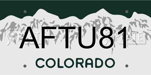 AFTU81 Colorado License Plate