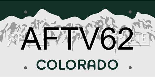 AFTV62 Colorado License Plate