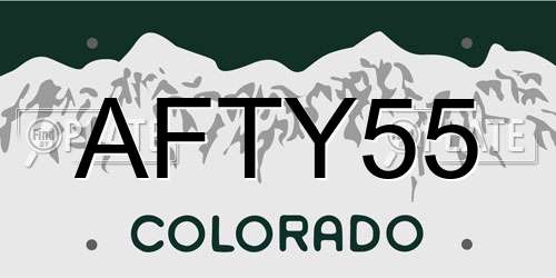 AFTY55 Colorado License Plate