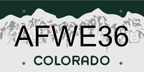 AFWE36 Colorado License Plate