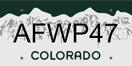 AFWP47 Colorado License Plate