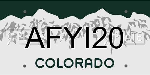 AFYI20 Colorado License Plate
